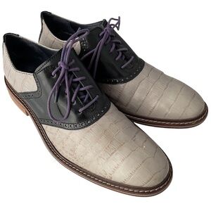 Cole Haan C11893 Crocodile Print Leather Saddle Oxford Shoes Men’s Size 11.5
